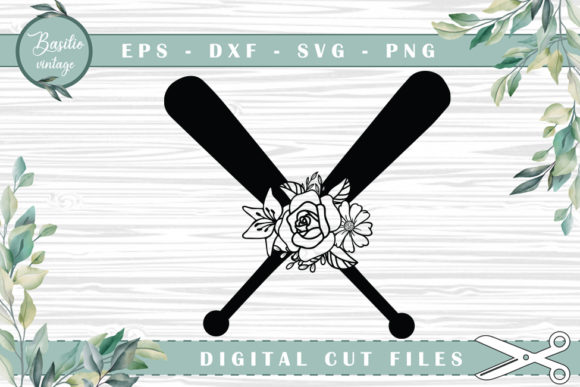 Baseball Bat Floral Cutting Files: Merging Athletic Aesthetics with Botanical Design