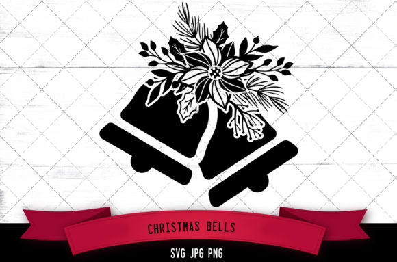 Christmas Bells Floral: Versatile Silhouette Design Assets