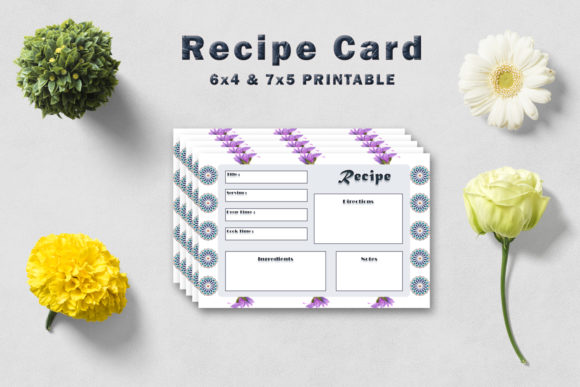 Decorative Floral Recipe Card Template: Blending Analog Charm with Modern Organization