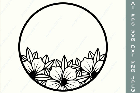 Design Versatility and Technical Precision with the Floral Wreath Circle Frame Digital Asset