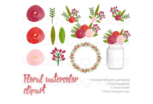 Elevating Event Stationery with Red and White Watercolor Floral Clip Art