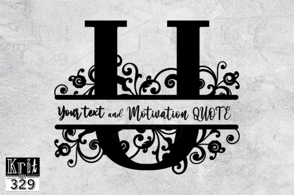 Enhance Your DIY Projects with Floral Vine Alphabet Split Monogram U