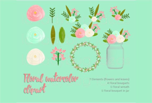 Evaluating Mint and Coral Watercolor Floral Clipart for Event Design