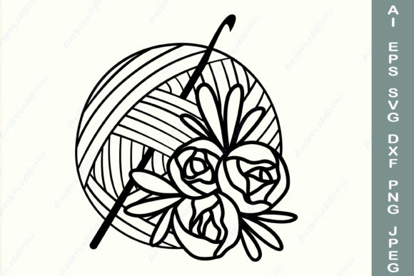 Evaluating the Black Floral Yarn Ball SVG for Crochet-Themed Digital Projects