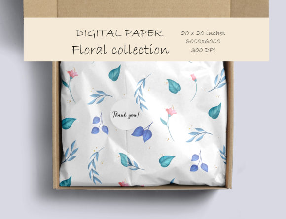 Floral Digital Tissue Paper Design Assets