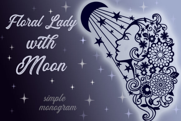 Floral Lady with Moon: A Versatile Papercut Design