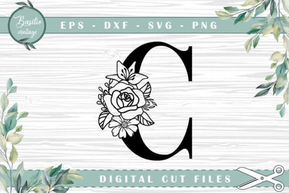 Floral Letter C Alphabet Cutting Files: Creative Uses