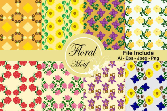 Floral Motif Vectors: Elevating Design Versatility