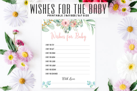 Floral Wishes for the Baby Printable V2