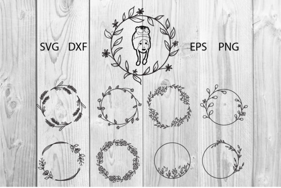 Hand Drawn Floral Clip Art Frame for DIY Projects