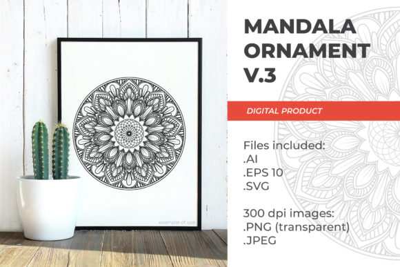 Mandala Floral Vintage V.3: Technical Specifications and Creative Applications for Digital Ornament Assets
