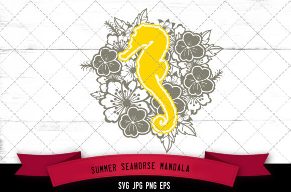 Tropical Floral Sea Horse Mandala Design Assets