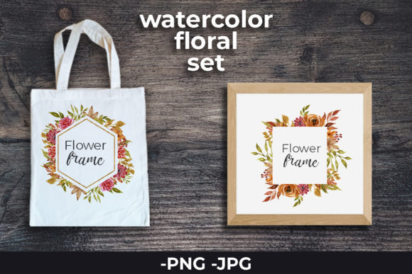 Watercolor Autumn Floral Frame for Creative Projects
