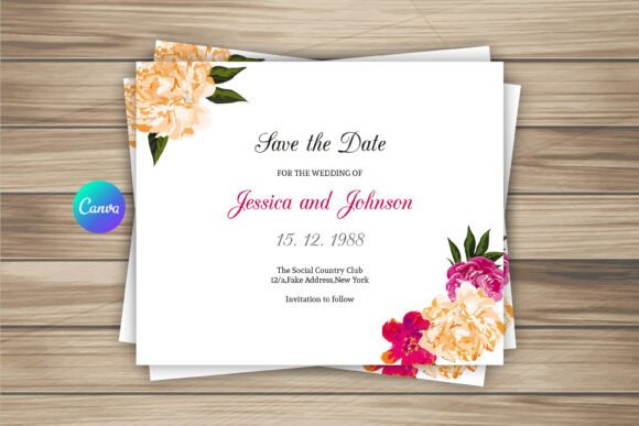 Watercolor Floral Wedding Save the Date Templates