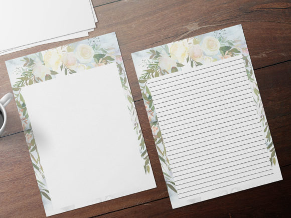 Wedding White Floral Stationary Papers
