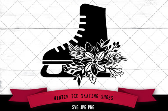 Winter Ice Skating Shoes Floral: Elevating Creative Projects with Versatile Silhouette Assets